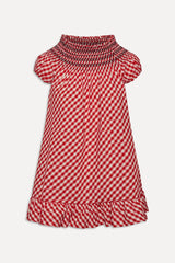 Ruby Gingham Babydoll Dress - Cherry Picnic