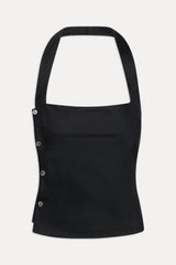 Sterling Cotton Wrap Halter Top - Midnight Serenade