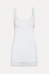 Summer Sonnet Satin Mini Dress - Optic White