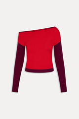 Vail Off The Shoulder Knit Shirt - Ember