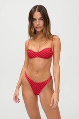 x JENNIE Dove Satin Bikini Bottom - Spring Stripe