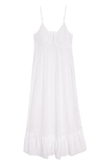 Airy Poplin Midi Dress  - White