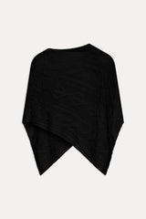 Aspen Cotton Knit Poncho - Black