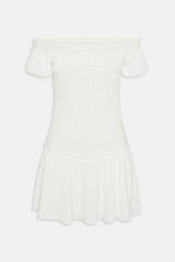 Aura Off The Shoulder Mini Dress - Coconut Cream