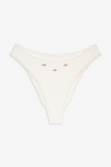 Beck High Waisted Bikini Bottom - White