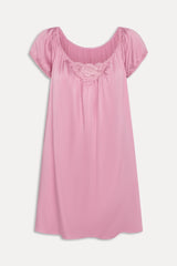 Bo Silk Babydoll Dress - Sunset Pink