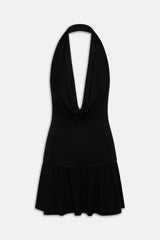 Bowery Cowl Neck Mini Dress - Black