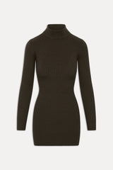 Date Night Knit Mini Dress - Chocolate Brown