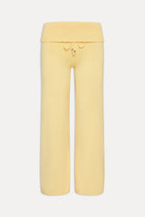 Dawson Knit Fold Over Pants - Vanilla Sugar