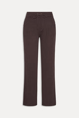 Emma Thermal Low Rise Pants - Walnut