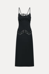 Ethereal Satin Lace Maxi Dress - Meet Me At Dusk