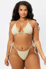 Tia Terry String Bikini Bottom - Lovers Stripe Terry