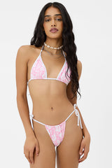 Tia Floral String Bikini Bottom - Sand Sugar