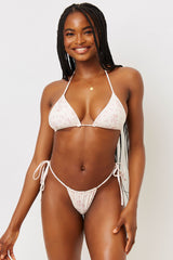 Tia Floral String Bikini Bottom - Sweet Rose