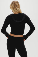 Aimee Zip Up Hoodie - Black