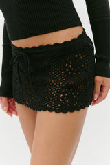 Arlo Crochet Mini Skirt - Black
