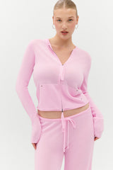Atlas Zip Up Hoodie - Pink Cloud