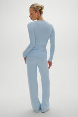 Dawson Knit Fold Over Pants - Daydream