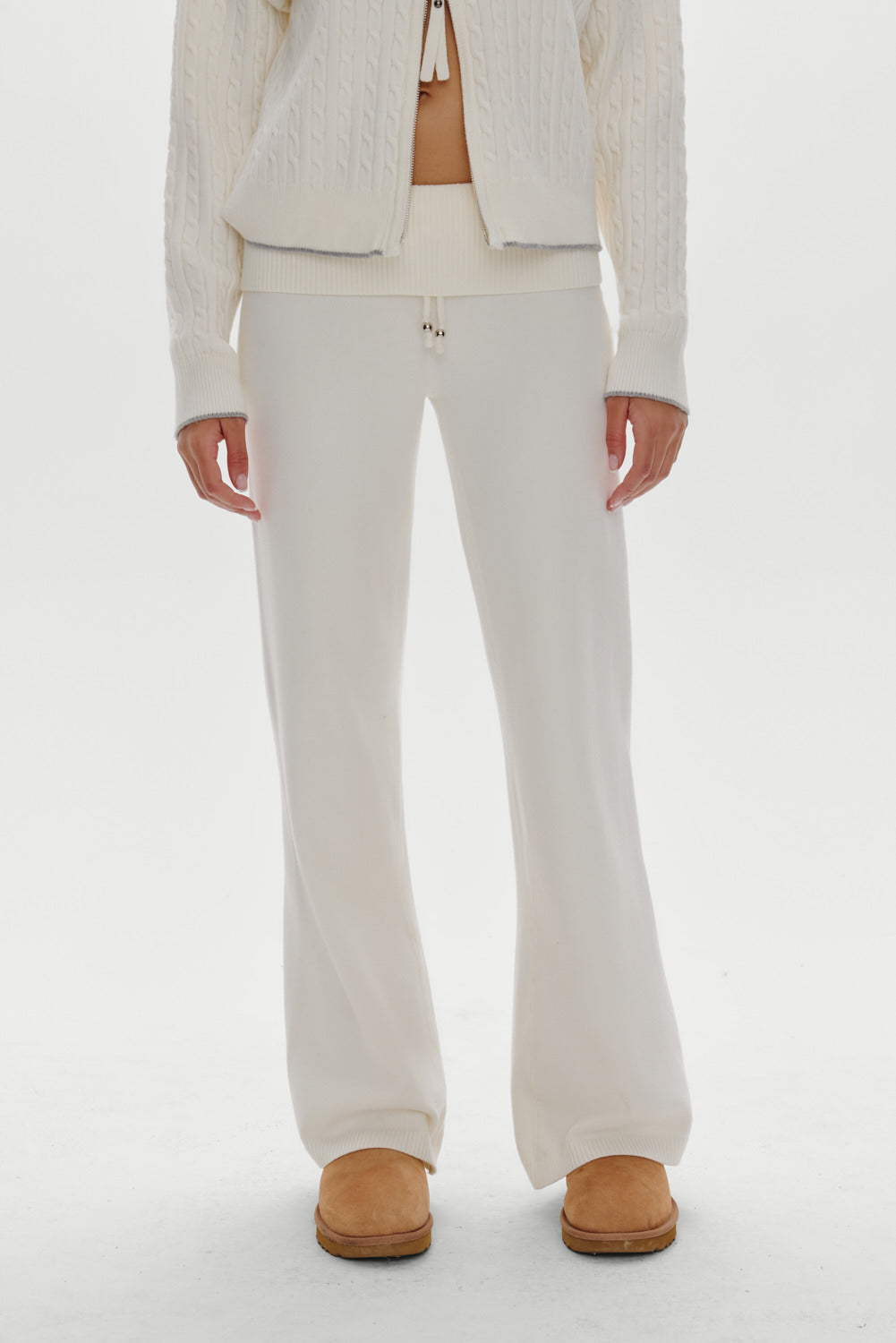 Dawson Knit Fold Over Pants - Honeymoon