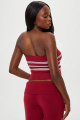 Destiny Knit Tube Top - Collegiate Stripe