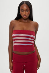 Destiny Knit Tube Top - Collegiate Stripe
