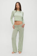 Ela Low Rise Knit Pants - Eucalyptus
