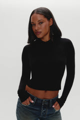 Hazel Knit Hoodie - Black