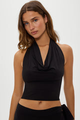 Jay Cowl Neck Top - Black