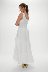 Keepsake Cotton Ruffle Maxi Dress - Daisy White