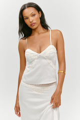 Laura Silk Camisole - French Pearl