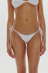 Mackenzie Beaded Cheeky Bikini Bottom - Optic White