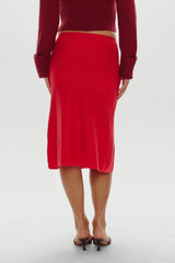 Magnolia Knit Midi Skirt - Cranberry