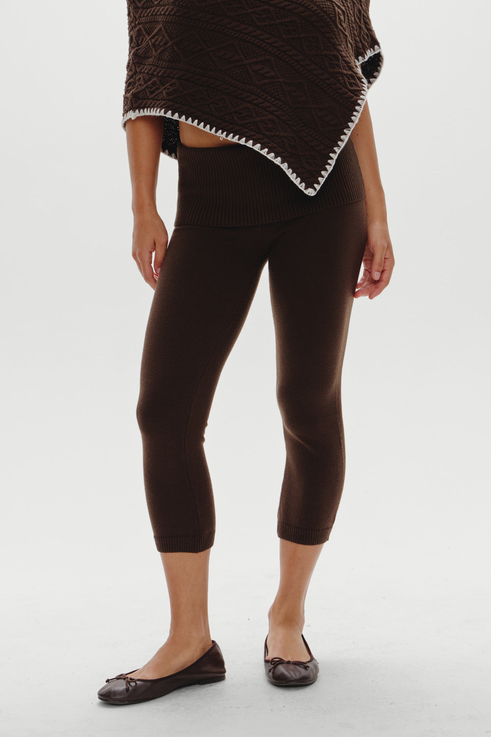 Milo Knit Capri Pants - Chocolate Brown