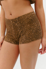 Paulina Cotton Booty Shorts - Vintage Cheetah