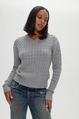 Prince Cable Knit Sweater - Cloud Cover