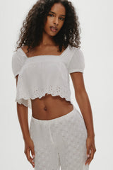 Princess Cropped Blouse - Daisy Eyelet
