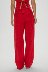 Princess Eyelet Pants - Red Rose