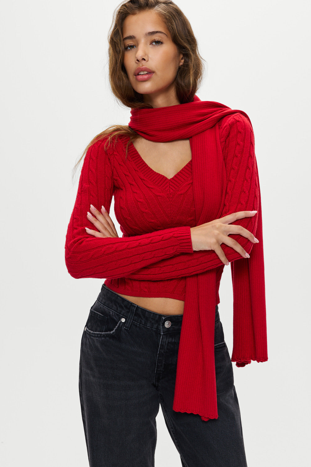Snug Knit Scarf - Heartstrings