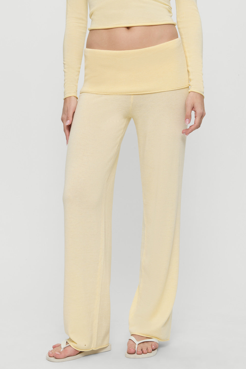 Storm Knit Pants - Buttercream