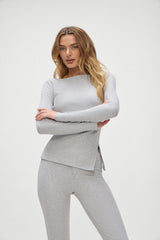 Talia Long Sleeve Shirt - Heather Grey