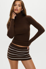 Tucker Knit Turtleneck Sweater - Amber