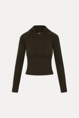 Hazel Knit Hoodie - Chocolate Brown