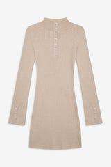 Isla Long  Sleeve Mini Dress - Cream