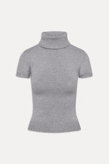 Jasmine Short Sleeve Turtleneck - Cloud Cover