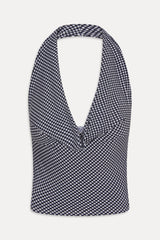 Jay Gingham Halter Top - Midnight Wishes