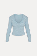 Kit V Neck Knit Sweater - Daydream