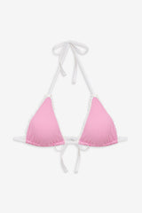 Nick Triangle Bikini Top - Pink Stripe