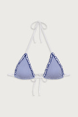 Nick Striped Triangle Bikini Top - Ocean Stripe
