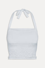Orchard Crochet Halter Top - White