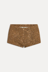 Paulina Cotton Booty Shorts - Vintage Cheetah